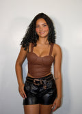 FAUX LEATHER CROP TOP